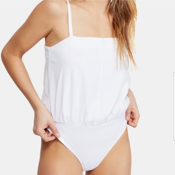 NWT Free People Marissa Ribbed Ivory Bodysuit XS - Picture 4 of 10